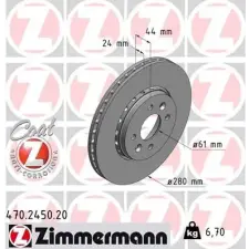 Zimmermann féktárcsa 470.2450.20 autóalkatrész
