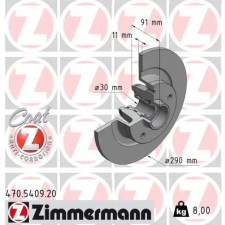 Zimmermann féktárcsa 470.5409.20 autóalkatrész