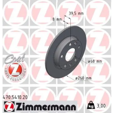 Zimmermann féktárcsa 470.5410.20 autóalkatrész