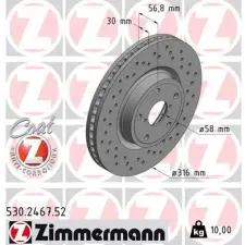 Zimmermann féktárcsa 530.2467.52 autóalkatrész