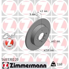 Zimmermann féktárcsa 540.5302.20 autóalkatrész