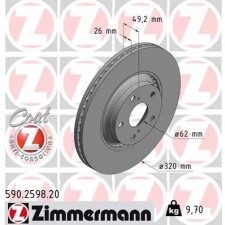 Zimmermann féktárcsa 590.2598.20 autóalkatrész