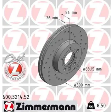 Zimmermann féktárcsa 600.3214.52 autóalkatrész