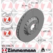 Zimmermann féktárcsa ZIMMERMANN 100.3386.75 autóalkatrész