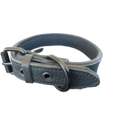  Zizo Nyakörv 25MM*50CM Kutyának Bőrből Matt Fekete nyakörv, póráz, hám kutyáknak