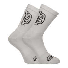  Zokni Styx magas szürke fekete logóval (HV1062) XL férfi zokni