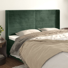  zöld bársony fejtámla szárnyakkal 203x16x118/128 cm ágy és ágykellék
