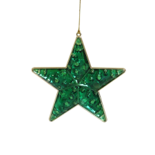  Zöld felfüggeszthető karácsonyfadísz csillag 11cm karácsonyfadísz