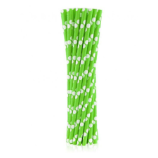 Zöld Green Polka Dots papír szívószál 24 db-os party kellék