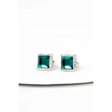  Zöld Négyzet Alakú S925 Ezüst Fülbevaló Fehér Swarovski® Köves Díszítéssel fülbevaló