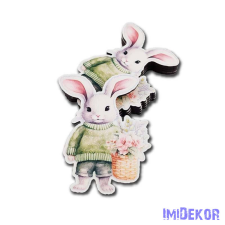  Zöld nyuszi figura 8x6,3cm dekorációs kellék
