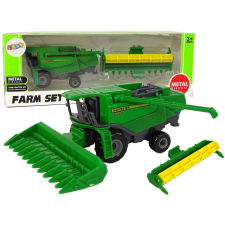  Zöld-sárga traktor játék kombájnnal autópálya és játékautó