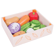 Zöldséges doboz fa játék - Bigjigs Toys konyhakészlet