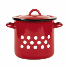 Zom. fazék fedővel piros-pöttyös átm.28cm 15l 2+39/28/pp edény
