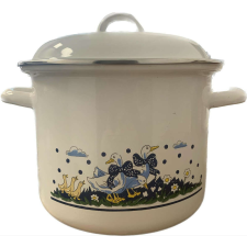  Zománcozott fazék fedővel libás 24 cm edény