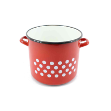  Zománcozott Fazék Piros Dekor 23cm edény