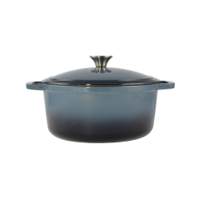  Zománcozott öntöttvas lábas 26 cm, 5,2 literes Acélkék edény