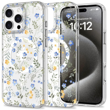 Zone MagMood Magsafe Spring Flowers hátlaptok iPhone 16 Pro átlátszó-virágos tok és táska