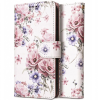 Zone Xiaomi Redmi 14C / Poco C75, Oldalra nyíló tok, stand, mágnes csattal, virág minta, TP Wallett Blossom Flower, fehér/színes