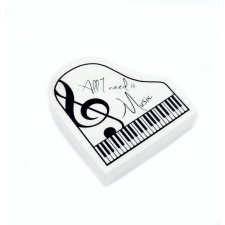  Zongora alakú radír, fehér ajándéktárgy