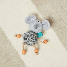 ZOON Rattan plüss egérke macskajáték macskamentával 13 cm plüssfigura