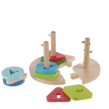  Zopa fa játék puzzle geometriai formák montessori puzzle, kirakós