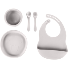 Zopa Silicone Set etetőszett gyermekeknek Dove Grey 1 db babaétkészlet