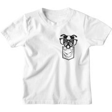 Zsebmintás Szemüveges Kutyus - Gyerek Póló