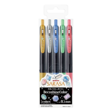  Zseléstoll készlet ZEBRA Sarasa Clip Vintage nyomógombos 0,5 mm 5 db/készlet dekor színek toll