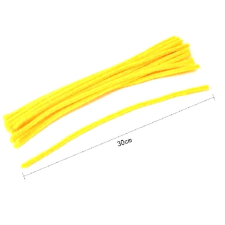  Zsenilia drót, sárga. Hossza 30 cm, átmérője: 6 mm dekorációs kellék