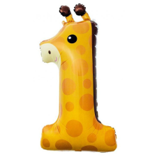  Zsiráf 1-es Giraffe szám fólia lufi 80 cm party kellék