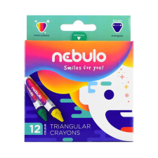 Zsírkréta készlet, háromszög nebulo, 12 klf. szín kréta