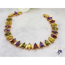  Zsóka antiallergén színesköves karkötő rizs alakú szemekből 18K karkötő