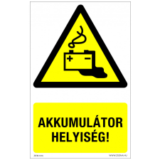 ZSONA DEKOR Akkumulátorhelyiség Műanyag tábla 320x500 mm információs címke