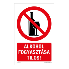 ZSONA DEKOR Alkohol fogyasztása tilos! Műanyag tábla 160x100 mm információs címke