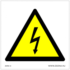 ZSONA DEKOR Áramütés veszélye! Öntapadós matrica 150x150 mm információs címke