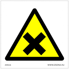 ZSONA DEKOR Ártalmas vagy ingerlő anyag! Műanyag tábla 100x100 mm információs címke