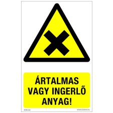 ZSONA DEKOR Ártalmas vagy ingerlő anyag! Öntapadós matrica 160x100 mm információs címke