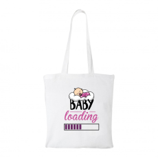 ZSONA DEKOR Baby loading lány - Bevásárló táska fehér