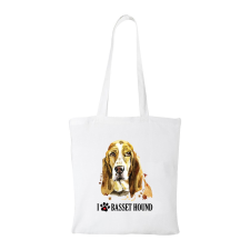 ZSONA DEKOR Basset hound - Bevásárló táska fehér kézitáska és bőrönd