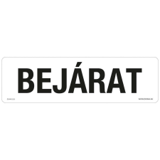 ZSONA DEKOR Bejárat Öntapadós matrica 250x80 mm információs címke