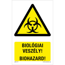 ZSONA DEKOR Biológiai veszély! Alumínium tábla 160x250 mm v1 információs címke
