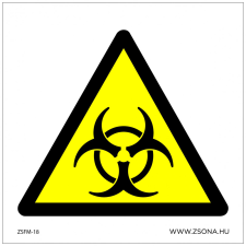 ZSONA DEKOR Biológiai veszély! Öntapadós matrica 150x150 mm információs címke