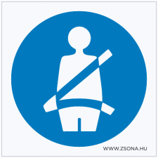 ZSONA DEKOR Biztonsági öv használata kötelező! Öntapadós matrica 150x150 mm információs címke