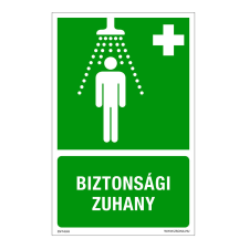 ZSONA DEKOR Biztonsági zuhany Alumínium tábla 100x160 mm információs címke