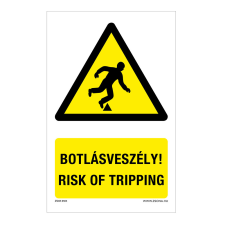 ZSONA DEKOR Botlásveszély Alumínium tábla 160x250 mm információs címke