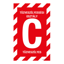 ZSONA DEKOR C tűzveszélyességi osztály nem tűzveszélyes Műanyag tábla 160x100 mm információs címke