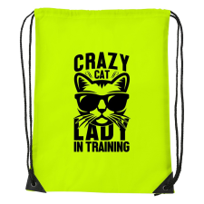 ZSONA DEKOR Crazy cat - Sport táska sárga kézitáska és bőrönd