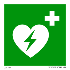 ZSONA DEKOR Defibrillátor Utánvilágító öntapadós matrica 150x150 mm információs címke
