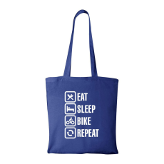 ZSONA DEKOR Eat sleep bike repeat - Bevásárló táska kék